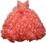 GIRLS RUFFLE DRESSES W/TAIL (CORAL) 0515598